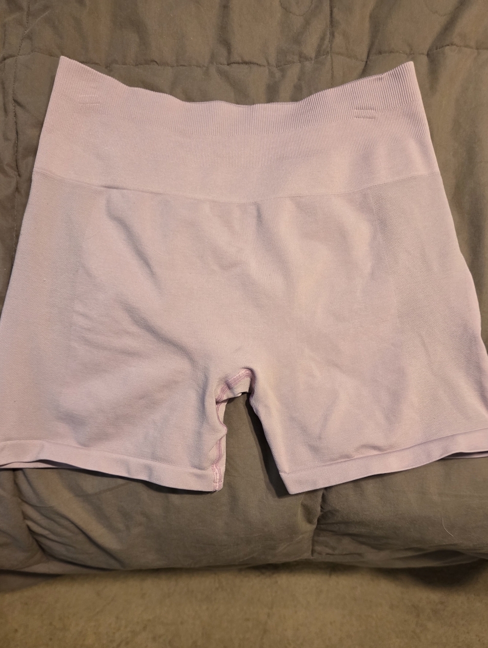 High-Waist Seamless Bike Shorts - Soft Lavender